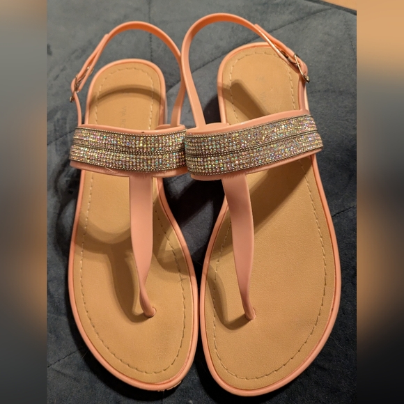Via Rosa Shoes - Such Pretty Pink Sandals with Rhinestone Detailing.